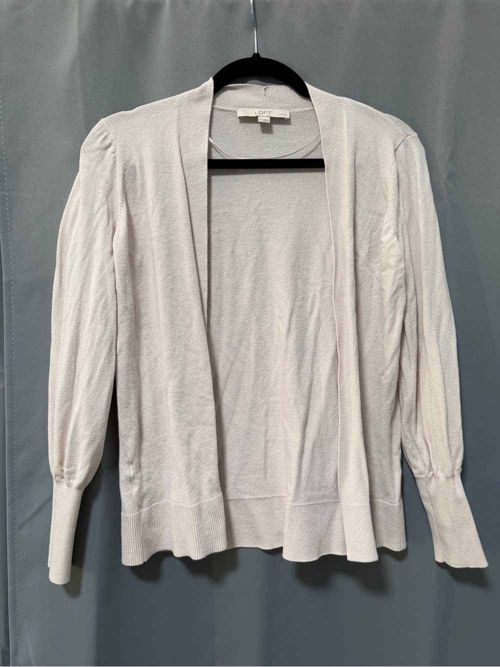 LOFT Light Cream Open-Front Women's Cardigan